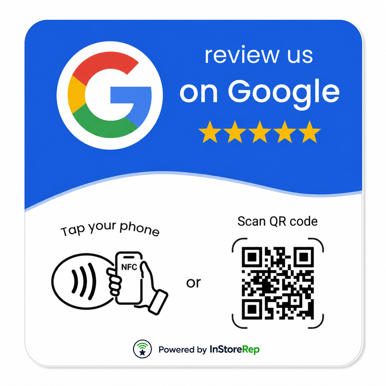 White InStoreRep adhesive review plate